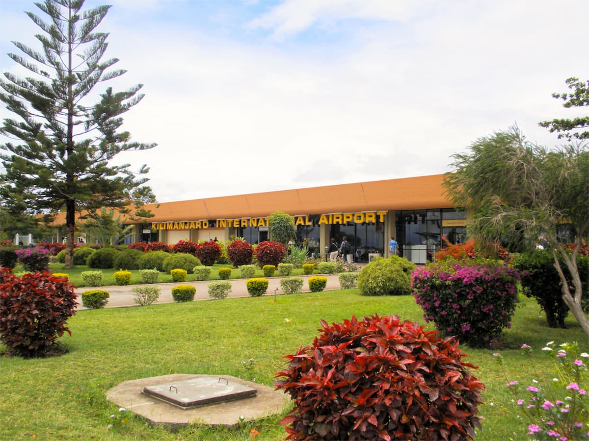 The terminal building and gardens at Kilimanjaro International Airport